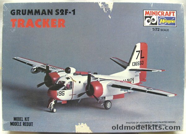 Hasegawa 1/72 Grumman S2F-1 (S-2A) Tracker Hi-Vis Paint Scheme + Microscale Tracker Decals, 1102 plastic model kit